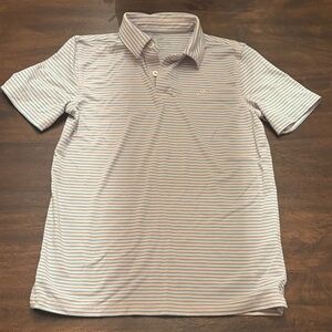 Southern Tide Striped Polo - White and Blue